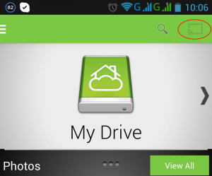 Chromecast icon in Bitcasa Android app 2.7.4