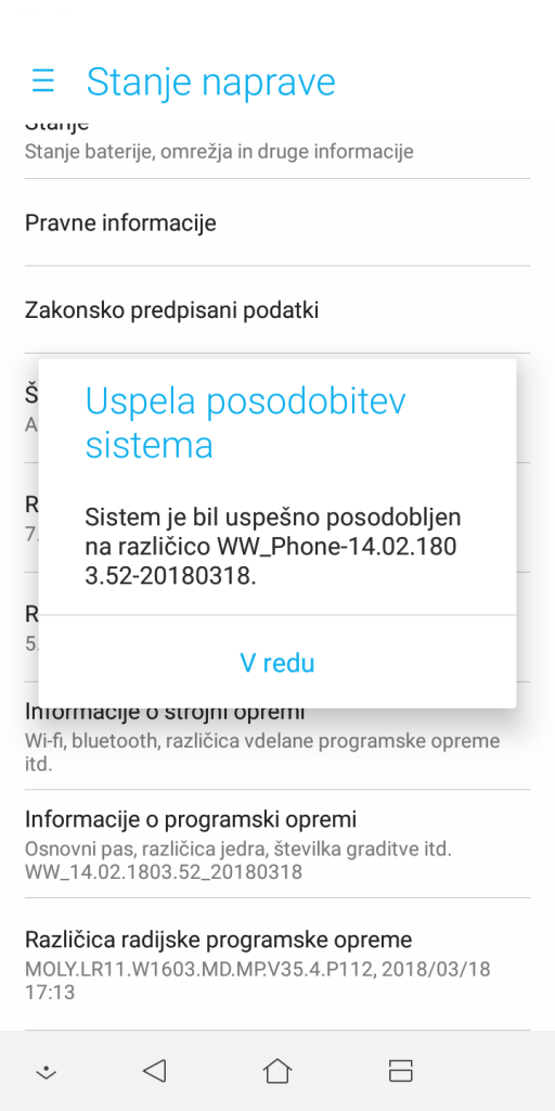 ASUS ZenFone Max (M1) firmware update to WW_Phone-14.02.1803.52-20180318