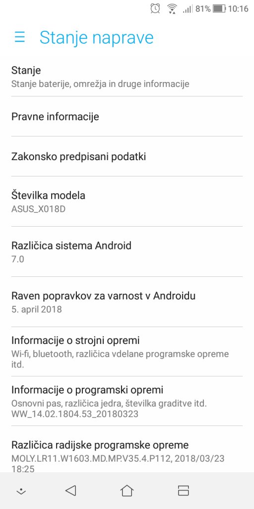 ASUS ZenFone Max Plus (M1) firmware update to WW_Phone-14.02.1804.53-20180323