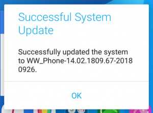ASUS ZenFone Max Plus (M1) firmware update to 14.02.1809.67